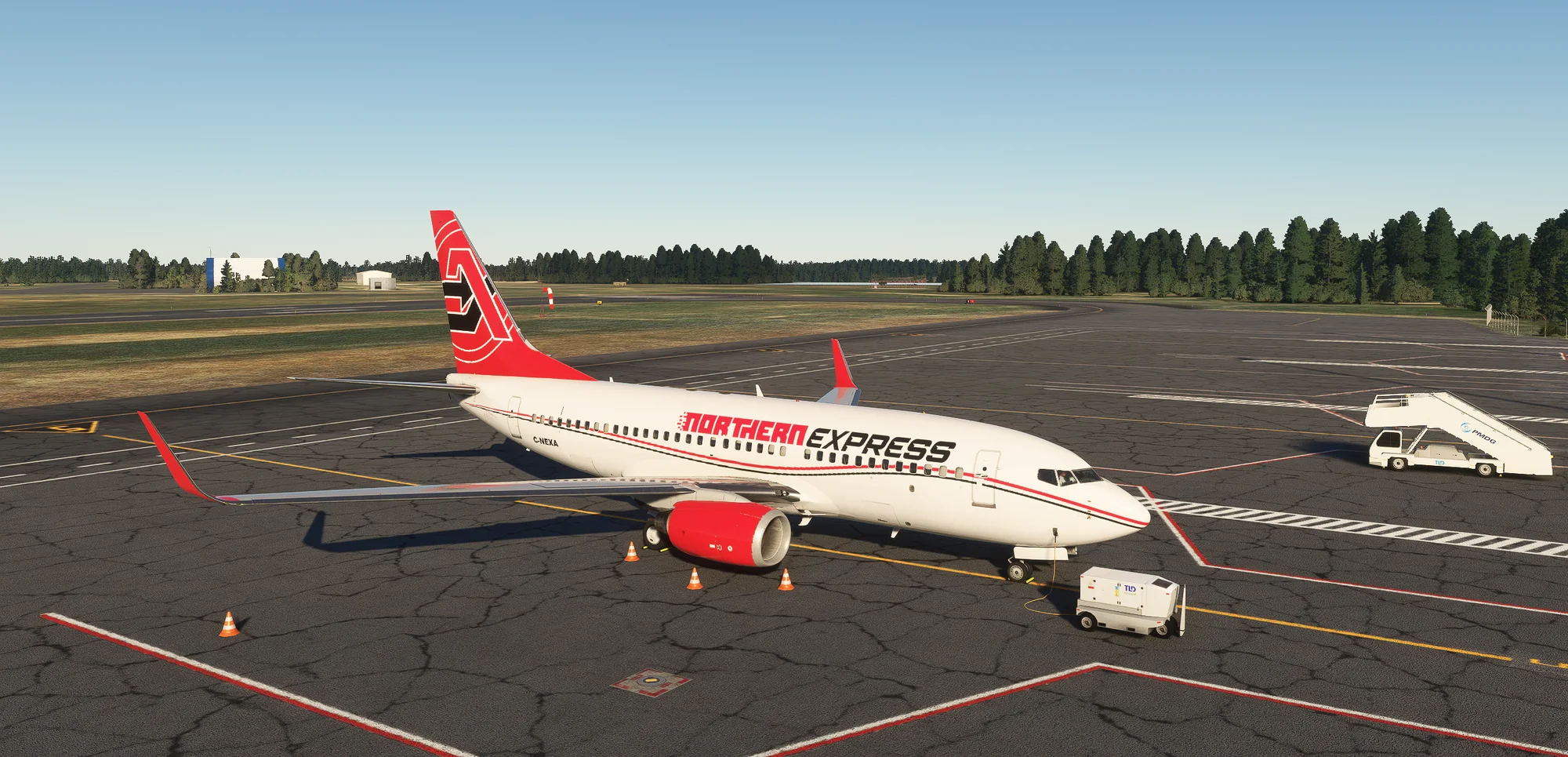 Northern Express Boeing 737-700 on a northern ramp