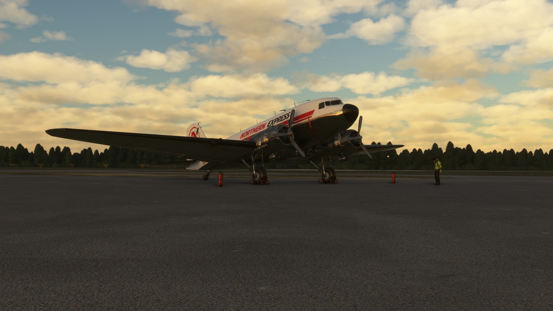 Douglas DC-3 aircraft on the ramp